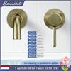 Bagnolux Rubinetto Miscelatore per Lavabo Bagno, Montaggio a Parete, in Ottone Nero Opaco con Maniglia Singola, Acqua Calda e Fredda, Set Oro Rosa Bianco