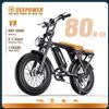 DEEPOWER V8 Bici Elettrica Fuoristrada, Motore ad Alta Coppia 80N·m, Batteria 48V 20Ah, Mountain E-Bike per Adulti, Display LED, E-Bike Stile Moto