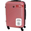 BERTOO Milano Valigia rigida XL 70L Rosa Bagaglio - Valigia leggera in ABS con 4 ruote rimovibili e opzione lucchetto TSA 65x45x26cm