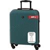 BERTOO Milano Bagaglio a mano verde metallizzato 40 L - Valigia rigida da cabina 55x40x20 cm in ABS con 4 ruote e serratura, per Ryanair