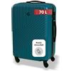 BERTOO Milano Valigia grande XL verde metallizzato 70 L - Trolley rigido 65x45x26 cm in ABS con 4 ruote girevoli e serratura a combinazione