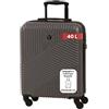 BERTOO Milano Bagaglio a mano grigio scuro 40 L - Valigia rigida da cabina 55x40x20 cm in ABS con 4 ruote e serratura a combinazione, per Ryanair