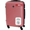 BERTOO Valigia rigida grande Milano XXL, 99L ABS, 75cm, oro rosa, 4 ruote rimovibili