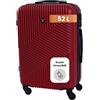 BERTOO Valigia rigida Milano, 52L, in ABS rosso, con 4 ruote girevoli, chiusura a combinazione, misura L 60x40x24 cm
