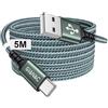 GIANAC Cavo USB Type-C 5 M, Cavo USB C Lungo Cavo di Rapida per iPhone,Galaxy | 3.1A Cavo Tipo C di ricarica e cavo dati USB C per iPhone 17/16/15,Galaxy S22 S21 S20 S10,Huawei,Xiaomi,Sony,OnePlus