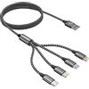 GIANAC Multi Cavo di Ricarica[1.2M]4 in 1 MultiploCavetto Rapida per iPhone Galaxy | Multi Cavo di Ricarica Cavetto con Micro USB Tipo C Lightning interfaccia Cavo USB per Samsung iPhone Huawei Redmi LG PS5