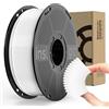 Inslogic Filamento TPU 1.75mm 95A Shore, materiale flessibile e resistente all'usura, precisione ±0.02mm, bobina da 1kg, Bianco
