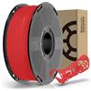 Inslogic Filamento TPU 1.75mm 90A Shore, morbido e resistente agli strappi, alta elasticità, confezione resistente all'umidità, ideale per calzature e protezioni, 1kg, Rosso