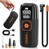 DOMOR Compressore Aria Portatile, Compressore Portatile, Compressore Portatile Moto 150 PSI (10,3 Bar), Inflazione Rapida, Spegnimento Automatico, LED, per Auto, Moto, Bicicletta, Palla