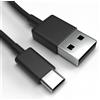 Justcom Cavo di ricarica USB-C per Oppo Realme 7 Black Cavo di ricarica rapida del telefono cellulare da 3 m cavo dati