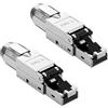 RUIZHI 2 connettori di rete CAT 7, RJ45, spina LAN, senza attrezzi, LSA 10 Gbit/s AWG 23-26, per cavi di posa rigidi Ethernet LAN DSL