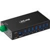 InLine Hub Industriale USB 3.2 Gen.1, 7 Porte, Alluminio, Con Alimentatore
