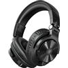 Merkloos Cuffie circumaurali - Bluetooth e cablate - 72 ore di autonomia - Con microfono - Cavo a spirale da 3 m