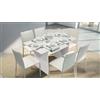 Dmora - Consolle allungabile Lavanda, Tavolo da pranzo con apertura a libro, Consolle multiuso allungabile, 100% Made in Italy, 120x70h75 cm, Bianco