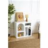 Dmora - Credenza Bellatrix, Buffet da soggiorno, Madia da salotto, Dispensa da cucina, 80x35h74 cm, Bianco
