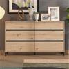 Dmora Cassettiera Chiketoo 157x40x90h cm Marrone Rovere Nodi 3 Cassetti Apertura Scorrevole, Chiusura Scorrevole