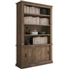 Dmora Libreria Celebes 122x40x203h cm Marrone Noce 3 Ripiani 2 Ante, Biblioteca Installazione a Terra