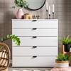 Dmora Cassettiera Chikeha 90x40x95h cm Bianco 5 Cassetti Apertura Scorrevole, Chiusura Scorrevole