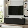 Dmora - Mobile porta TV Zaur, Credenza da soggiorno, Armadio basso per TV, Base parete attrezzata, 140x36h38 cm, Nero