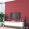 Dmora - Mobile porta TV Cor, Credenza da soggiorno, Armadio basso per TV, Base parete attrezzata, 180x35h49 cm, Bianco e Rovere