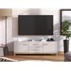 Dmora Mobile Porta TV Mimifu 154x42x51h cm Beige 2 Cassetti Un Ripiano, 2 Ante