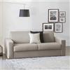 Dmora Talamo Italia - Divano letto 2 posti Aleida, Sofà Soggiorno apertura girevole, Tessuto imbottito, Braccioli standard, 100% Made in Italy, Cm 180x95h90, Tortora