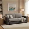 Dmora Talamo Italia - Divano letto 2 posti Algisa, Sofà apertura girevole in tessuto imbottito, Braccioli slim, 100% Made in Italy, Cm 180x95h90, Grigio e Antracite