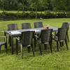 Dmora - Tavolo da esterno Susa, Ripiano rettangolare allungabile da pranzo, Tavolo da giardino estensibile, 100% Made in Italy, 150x90h72 cm, Antracite
