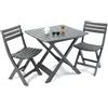 Dmora Set Salotto da Esterno Patern Nero Antracite 2 Posti Un Tavolino, Salottino Outdoor Set Pieghevole Made in Italy