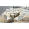 Dmora Consolle Allungabile Lavanda 35x120x75h cm Bianco Vintage 12 Posti Allungabile, Meccanismo Estensione Apertura a Libro Made in Italy