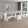 Dmora Panca Ubertino 25x290x45h cm Bianco Lucido Peso Supportato 400 kg Colore Rivestimento Bianco, Materiale Rivestimento in Legno Nobilitato