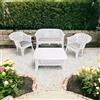 Dmora Set Salotto da Esterno Brescia, Composizione da Giardino con 2 poltrone, 1 panchina ed 1 tavolino, Salottino Indoor ed Outdoor, 100% Made in Italy, Bianco