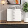 Dmora Cassettiera Chifusu 93x40x90h cm Bianco 4 Cassetti Apertura Scorrevole, Chiusura Scorrevole