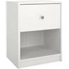 Dmora - Comodino Roxanne, Comò basso, Tavolino da notte, Mensola da letto, 38x30 h48 cm, Bianco