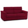 Dmora Divano Letto 3 Posti Olimpia 225x95 cm Rosso Sfoderabile Contenitore, Lavabile Made in Italy