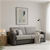 Dmora Talamo Italia - Divano letto 2 posti Alexis, Sofà apertura girevole in tessuto imbottito, Braccioli standard, 100% Made in Italy, Cm 200x95h90, Grigio e Antracite
