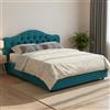 Dmora Letto Matrimoniale Rossana Azzurro Sfoderabile Contenitore, Letto Matrimoniale Dimensione Materasso 160x200 cm Made in Italy