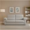Dmora Divano Fisso 2 Posti Quirina 185x95x100h cm Grigio Chiaro Sfoderabile Idrorepellente, Lavabile Made in Italy
