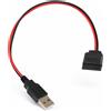 Bolwins P52 Cavo di alimentazione USB a SATA Adattatore a 15 pin - Connettore USB a cavo di alimentazione SATA per HDD/SSD, 30 cm