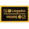 Fisura Zerbino Ingresso Casa Arrivi/Uscite in Cocco con Base Antiscivolo in PVC Zerbino Interno Nero e Giallo Dipinto a Mano Tappeto Ingresso Casa Forma Divertente 70x40 cm