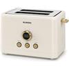 Blunord Tostapane 2 Fette Digitale Cream, 750-850W, Display LED, 6 Livelli di Doratura, Funzioni Scongelamento Riscaldamento e Cancel, Vassoio Raccoglibriciole Estraibile