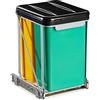 Relaxdays Pattumiera Estraibile ad Incasso, 2 Bidoni Raccolta Differenziata sotto Lavello, 8 L, 39,5x30x25,5 cm, Nera