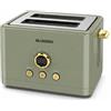 Blunord Tostapane 2 Fette Digitale green, 750-850W, Display LED, 6 Livelli di Doratura, Funzioni Scongelamento Riscaldamento e Cancel, Vassoio Raccoglibriciole Estraibile