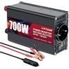 LVYUAN Inverter da 700W DC 12 V a 230 V CA convertitore di tensione convertitore per auto 12 V con doppie porte USB e prese EU