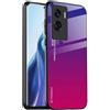 EASSGU Custodia Adatta per HONOR 90 Lite 5G (6.7 Inches), Cover Posteriore in Vetro Sfumato Custodia per Cellulare Anti-Caduta e Anti-Graffio - Rosso Purpureo