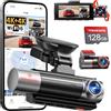 TERUNSOUl Dash Cam Auto D018, 3 Canali Telecamera per Auto 4K+4K+1080P | 128 GB SD Inclusa, Schermo IPS da 3,18", Sensore G,GPS,Monitoraggio Parcheggio 24/7, Grandangolo 170°, WDR, Max 512GB