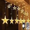 SALCAR luci Stringa di Natale Telecomando del LED 2 * 1 metro 12 stelle (φ10/15cm) 31v illuminano tenda per Feste, Pergole, Matrimonio, Giardino Decorazione