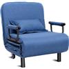 FANTASK Poltrona letto pieghevole 3 in 1 con schienale regolabile, cuscino per camera da letto, soggiorno, ufficio, blu