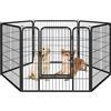 Yaheetech Recinto per Cani Grande da Interno 80 x 80 cm 6 pz Nero | Recinto Cani Metallo Robusto, Forma Variabile Ottagono Rettangolo, Pieghevole Salvaspazio, Interno Esterno Giardino