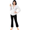 NUWIND Costume da Donna Mia Wallace Parrucca BOB Camicia Bianca Pantaloni Nero Svasati Sigarette Finte Cosplay per Festa di Halloween Abito in Maschera
